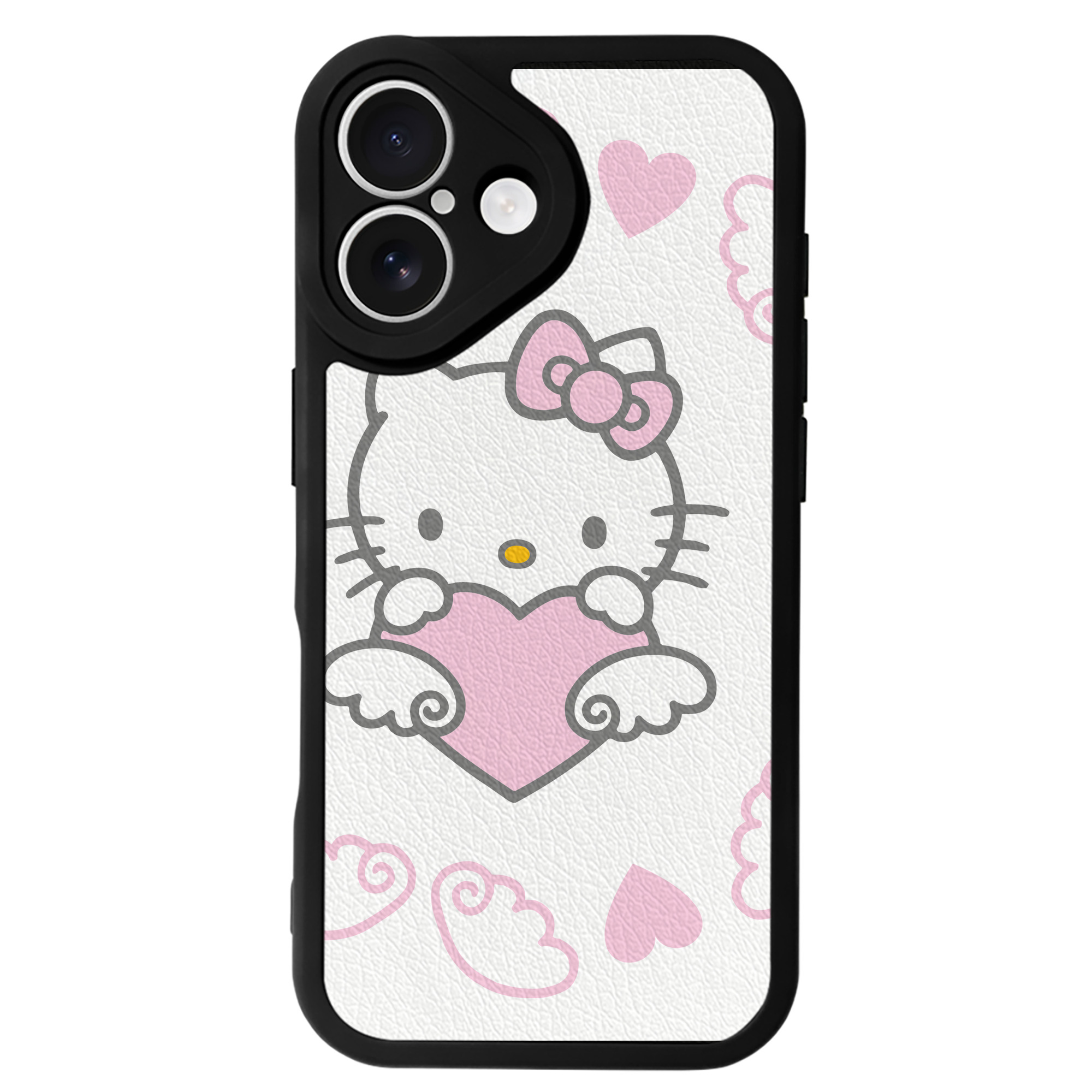 （画像用） Hello Kitty ハローキティ 【iPhone 16シリーズ対応】シリコンスマホケース（レザー調） 材質：シリコン